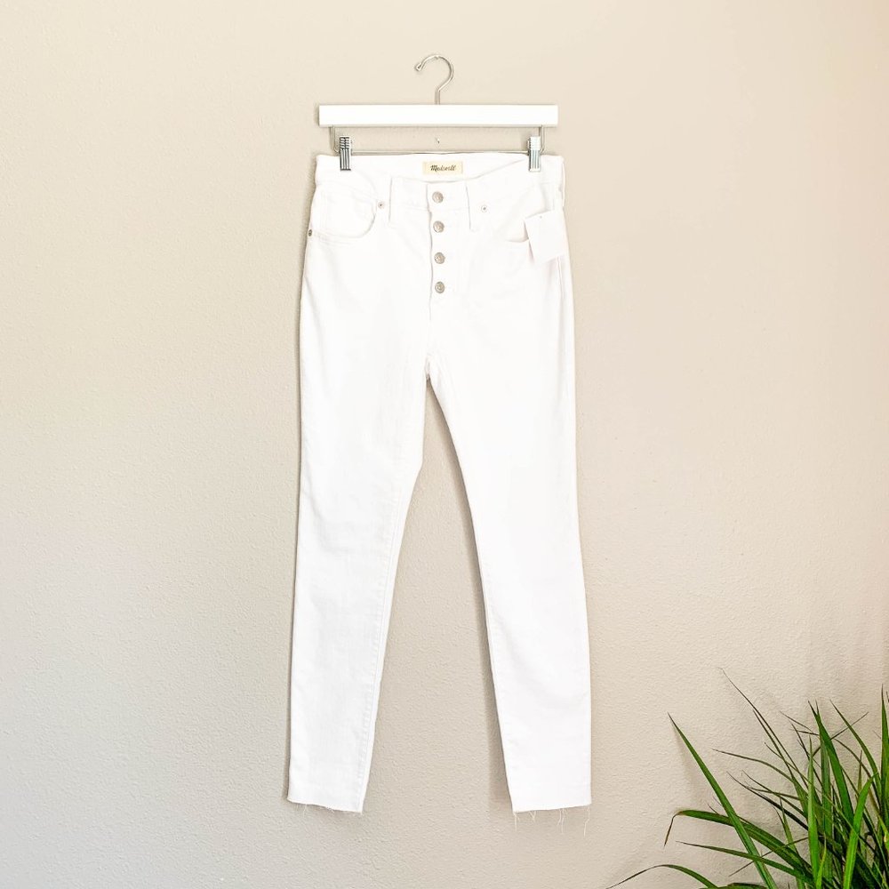 Madewell NWT button fly high rise jeans pure white - Picture 2 of 7